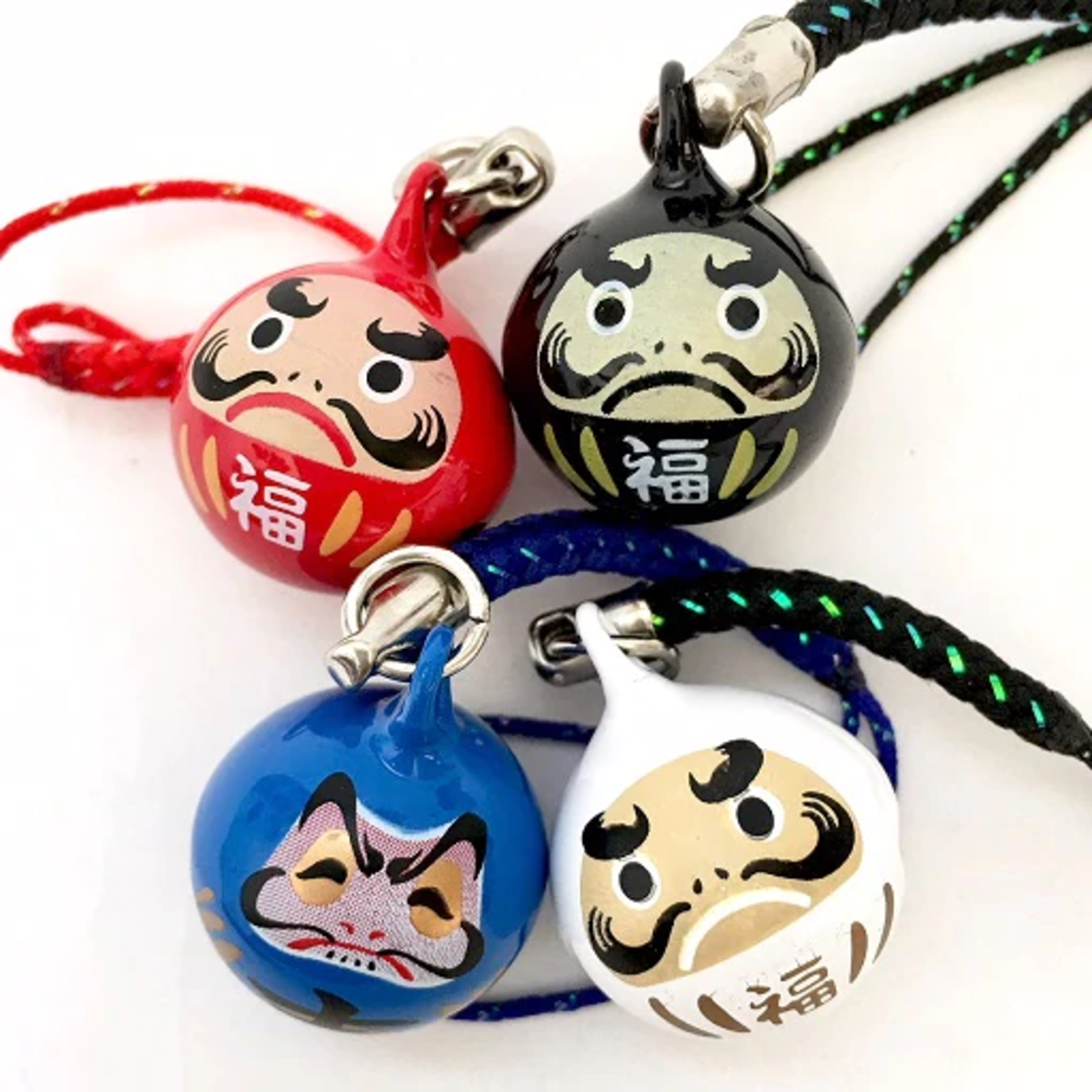 Brass Bell Charm w/strap - Daruma  - 70540