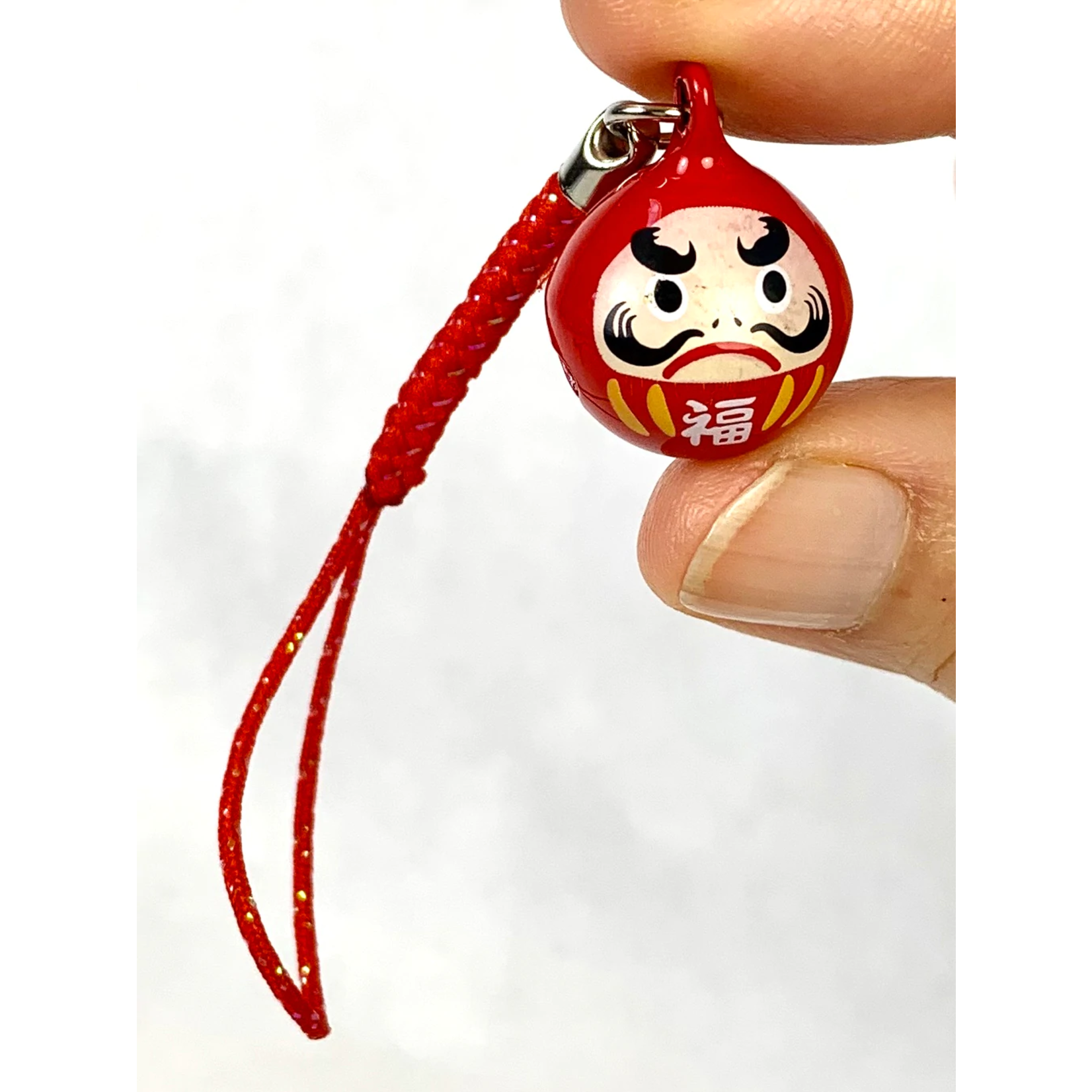 Brass Bell Charm w/strap - Daruma  - 70540