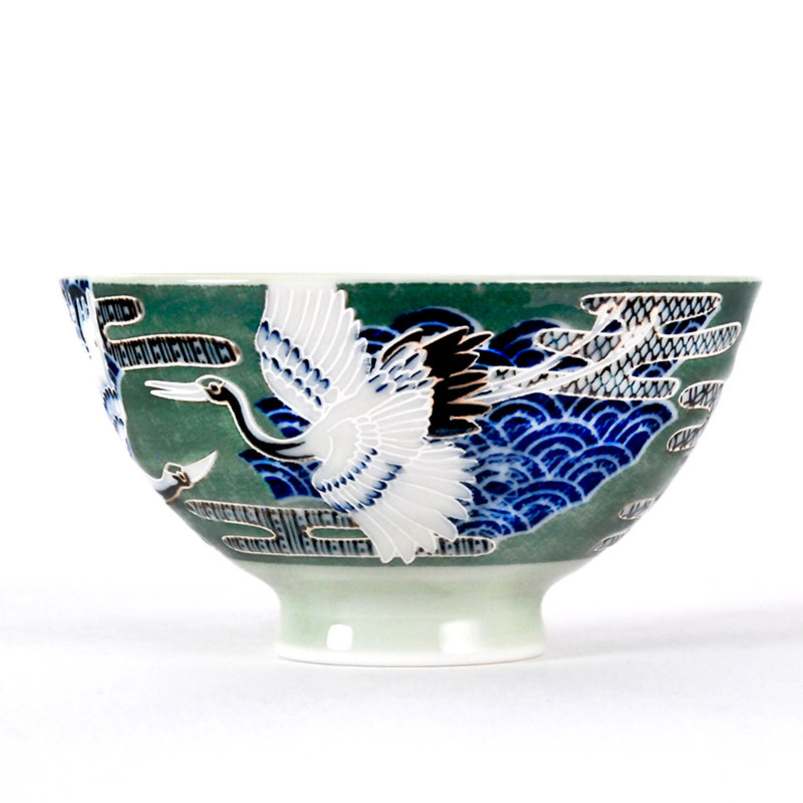 Bowl - Crane (Green) Rice Bowl - RT54-8