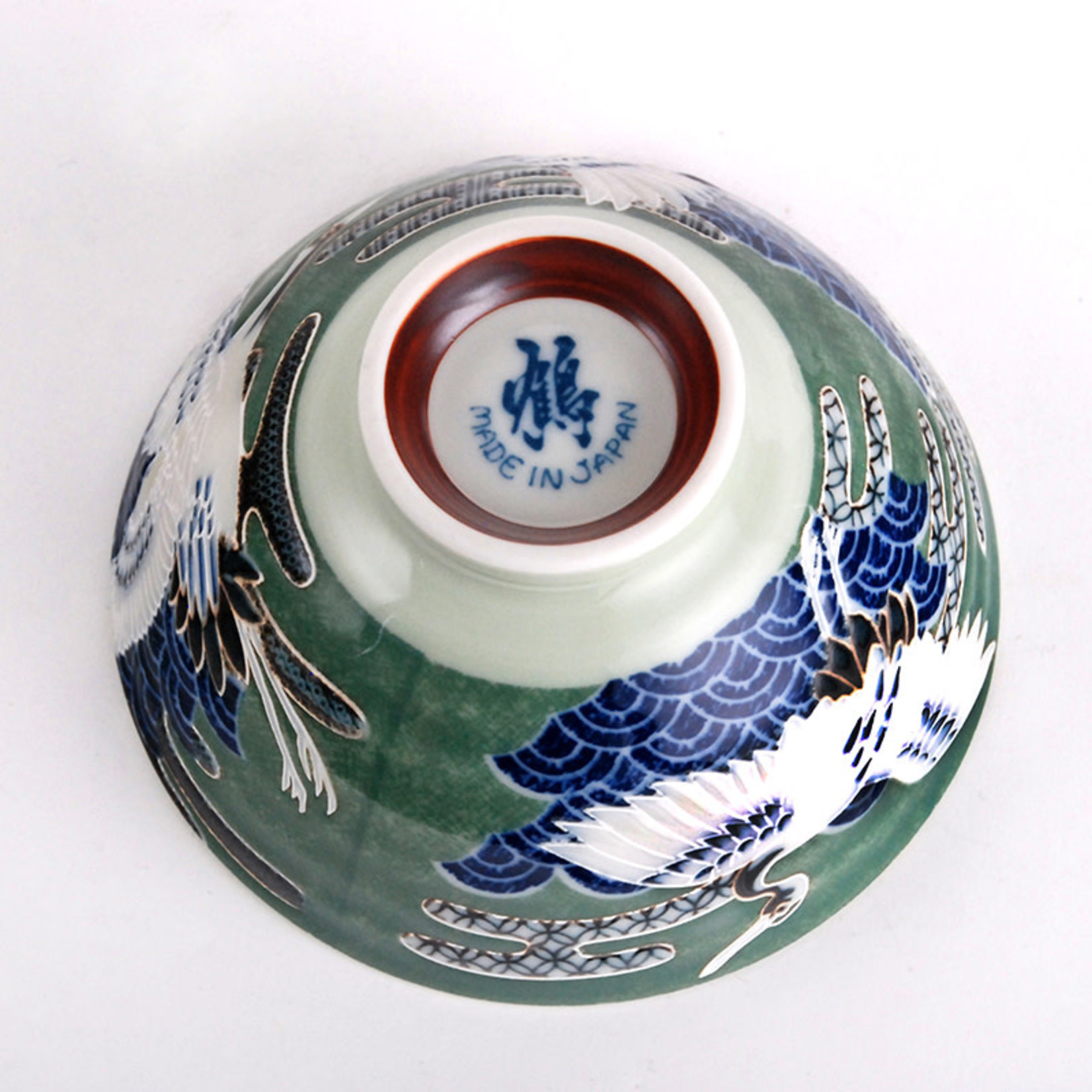 Bowl - Crane (Green) Rice Bowl - RT54-8