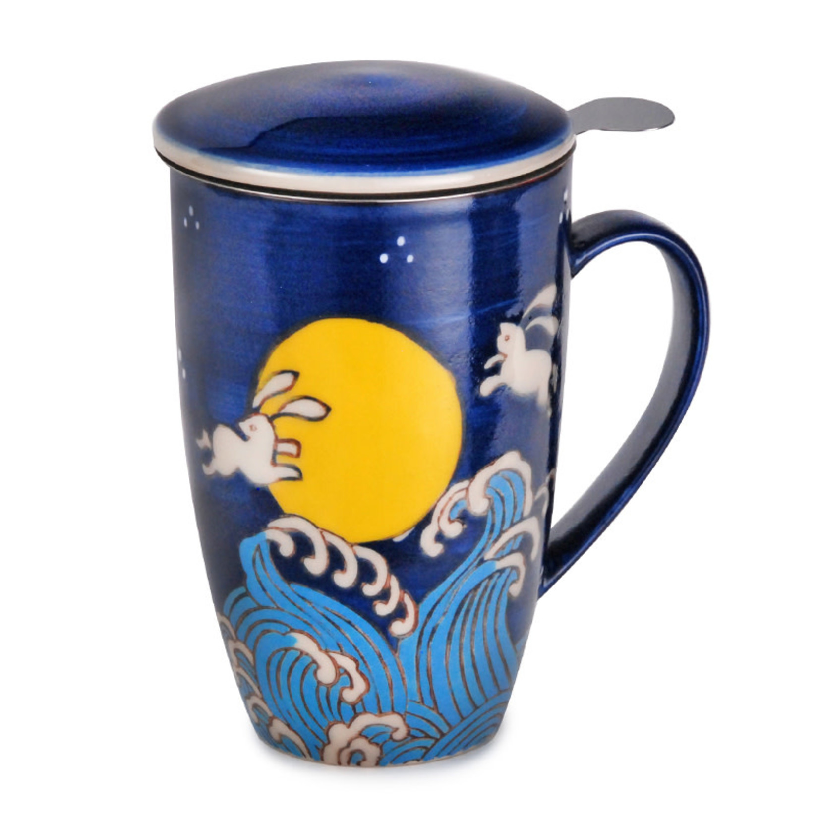 Mug - w/Lid & Strainer 15oz - Moon Rabbit SM13-3355