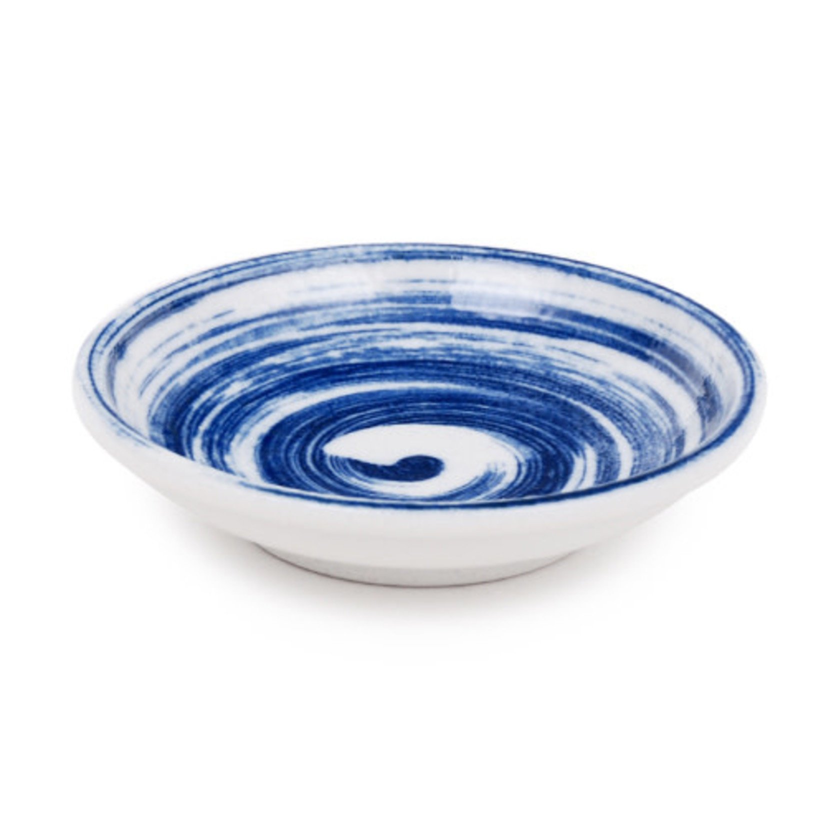 Wafu Japan Sauce Dish - Blue Swirl - RT235-8