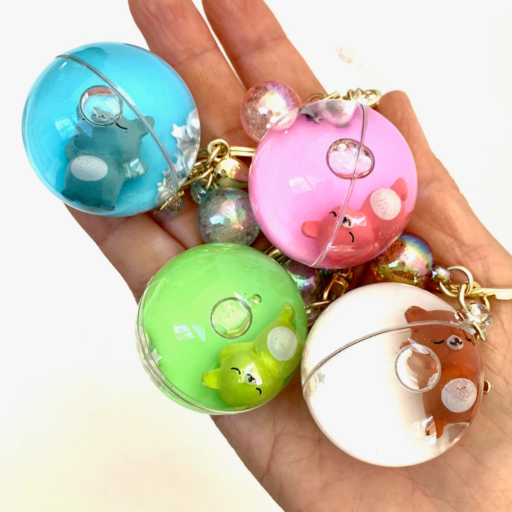 BCMINI Sleeping Animal Ball Charm Floaty Keyring - 12056