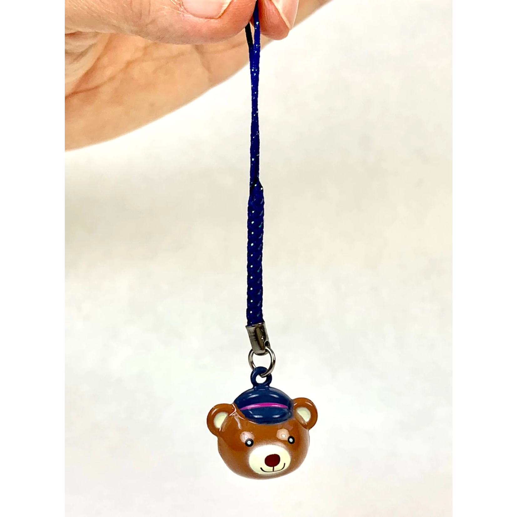 Brass Bell Charm w/strap - Bear Face - 70568