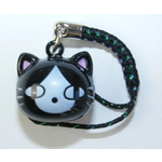 Brass Bell Charm w/strap - Black Cat - 70582