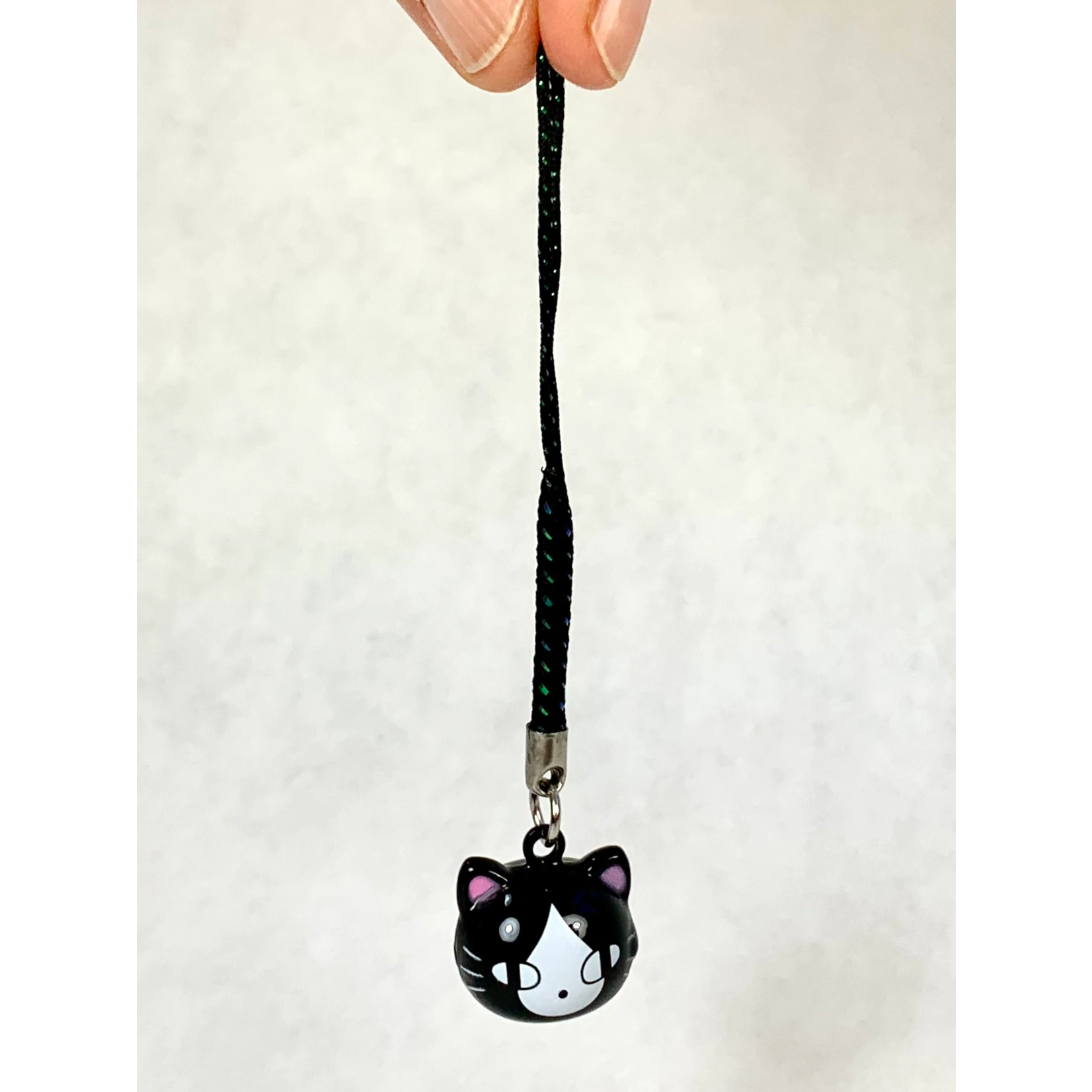 Brass Bell Charm w/strap - Black Cat - 70582