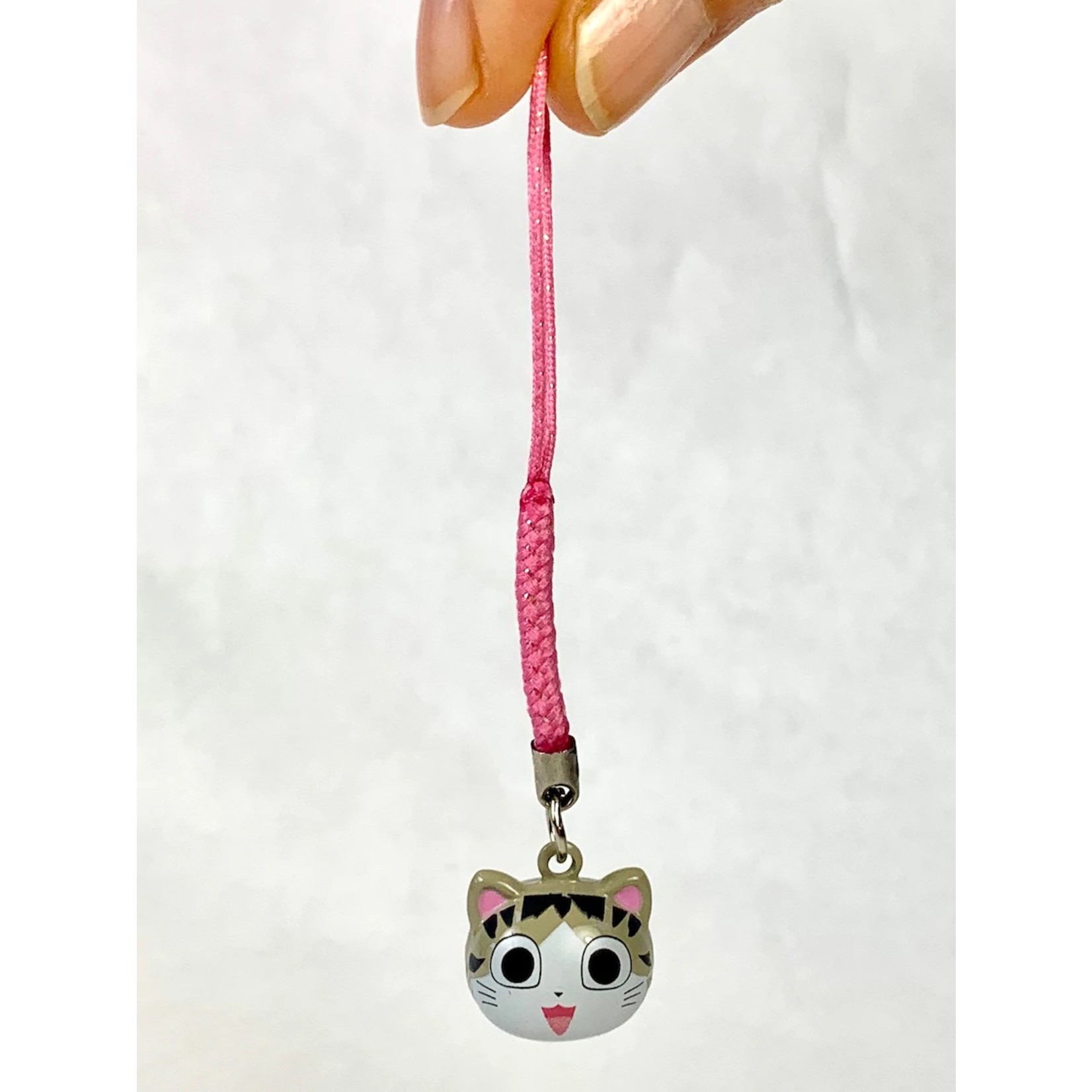 Brass Bell Charm w/strap - Gray Cat - 70546