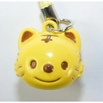 Brass Bell Charm w/strap - Tiger Face - 70569