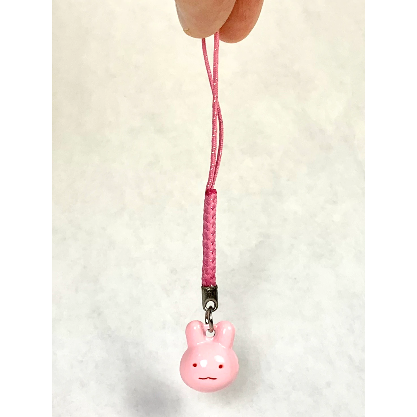 Brass Bell Charm w/strap - Pink Rabbit - 70632