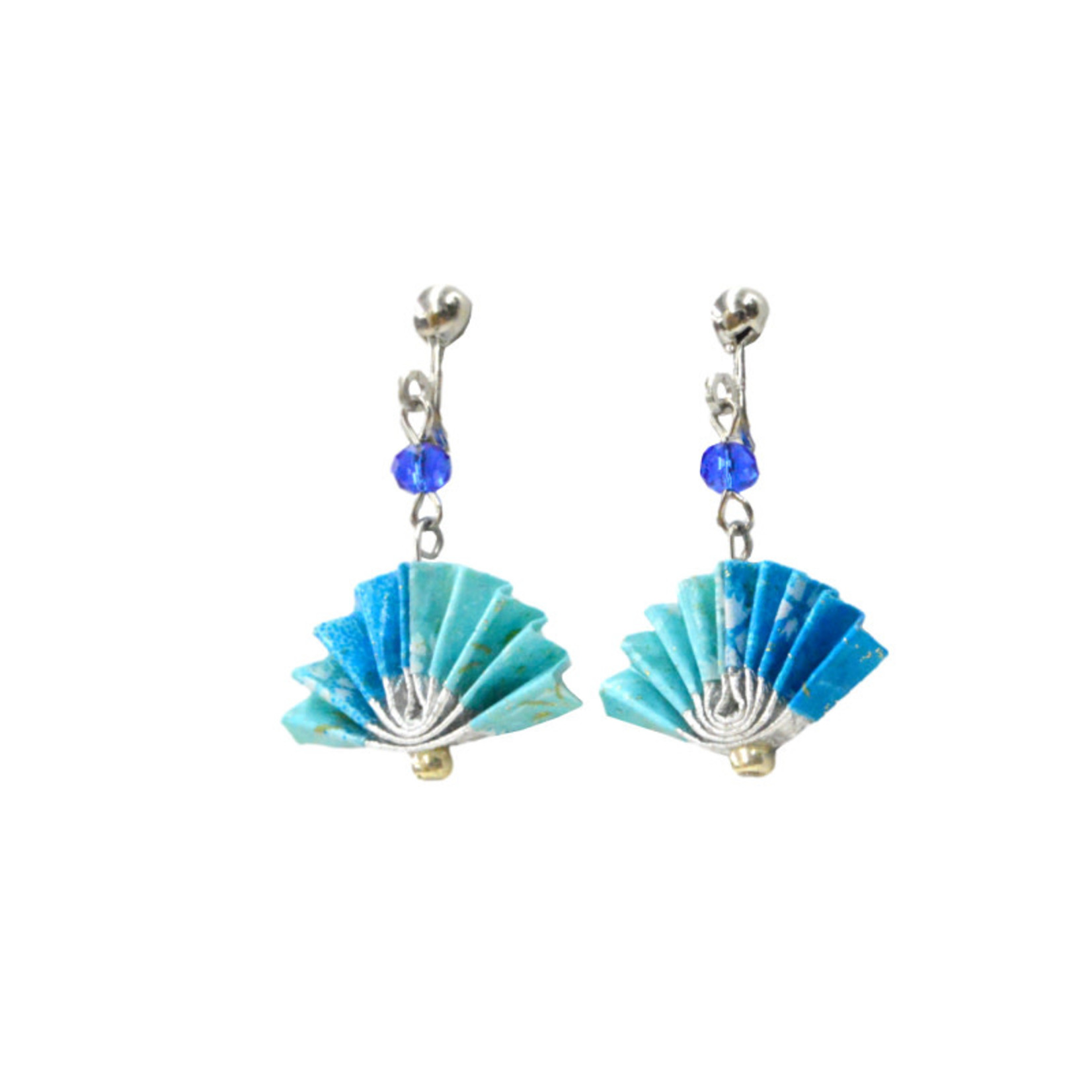 Kyo Miyabi Earrings - Origami Sensu (folding fan)