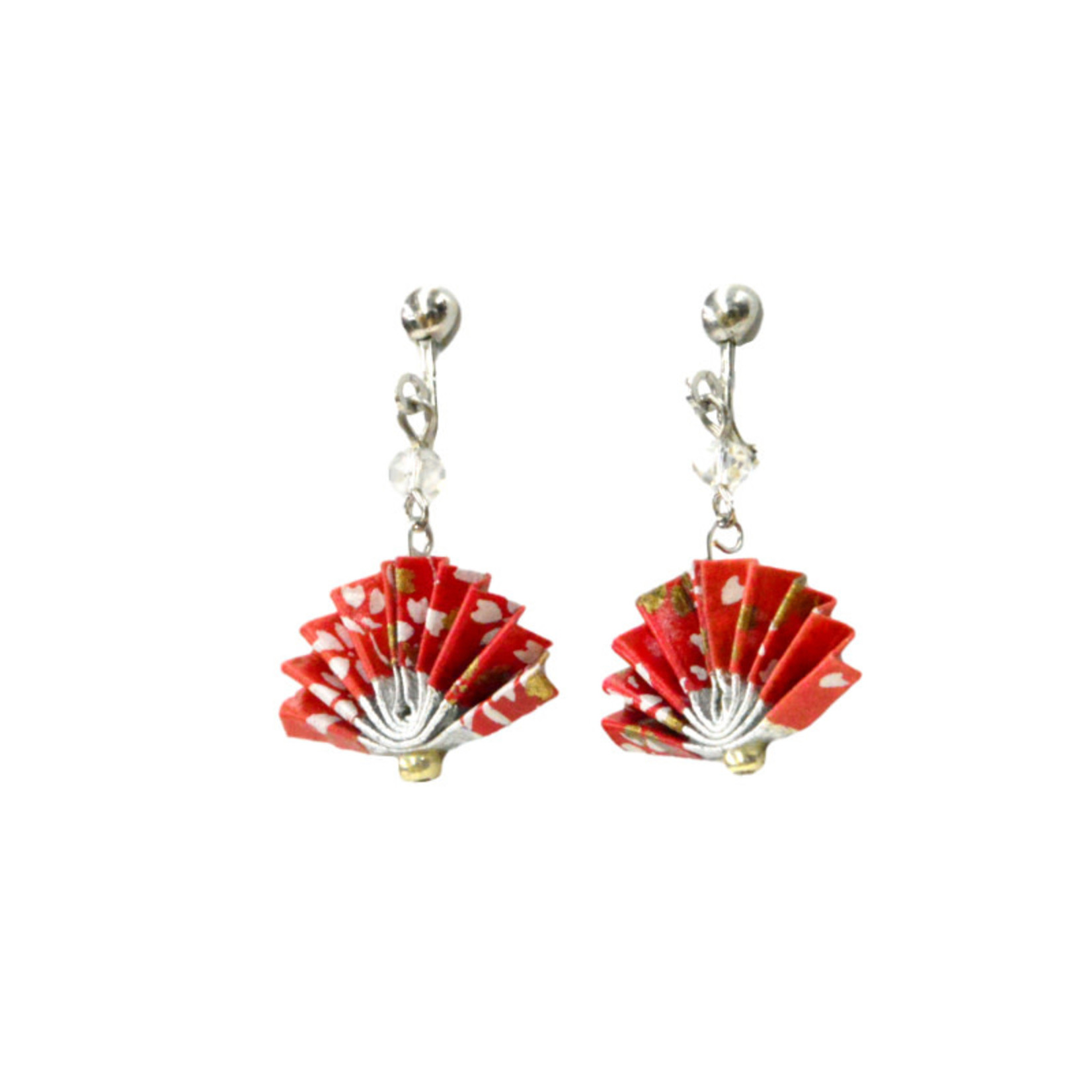 Kyo Miyabi Earrings - Origami Sensu (folding fan)