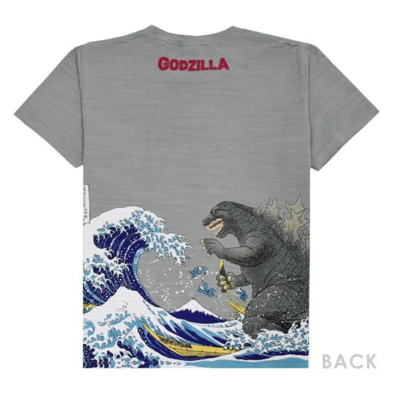 Konsekvent renhed stå på række T-Shirt - "Thirty-six Views of Mt. Fuji Large Monsters (Gray)" Godzilla  W4-0010 - - Matcha Time Gift Shop