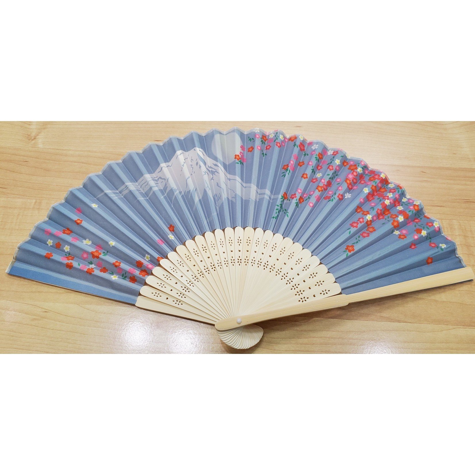 FAN 9" Poly Lt. Blue Sakura Mt. Fuji #5