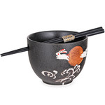 Bowl w/Chopsticks - Moon Rabbit - SBM1-R