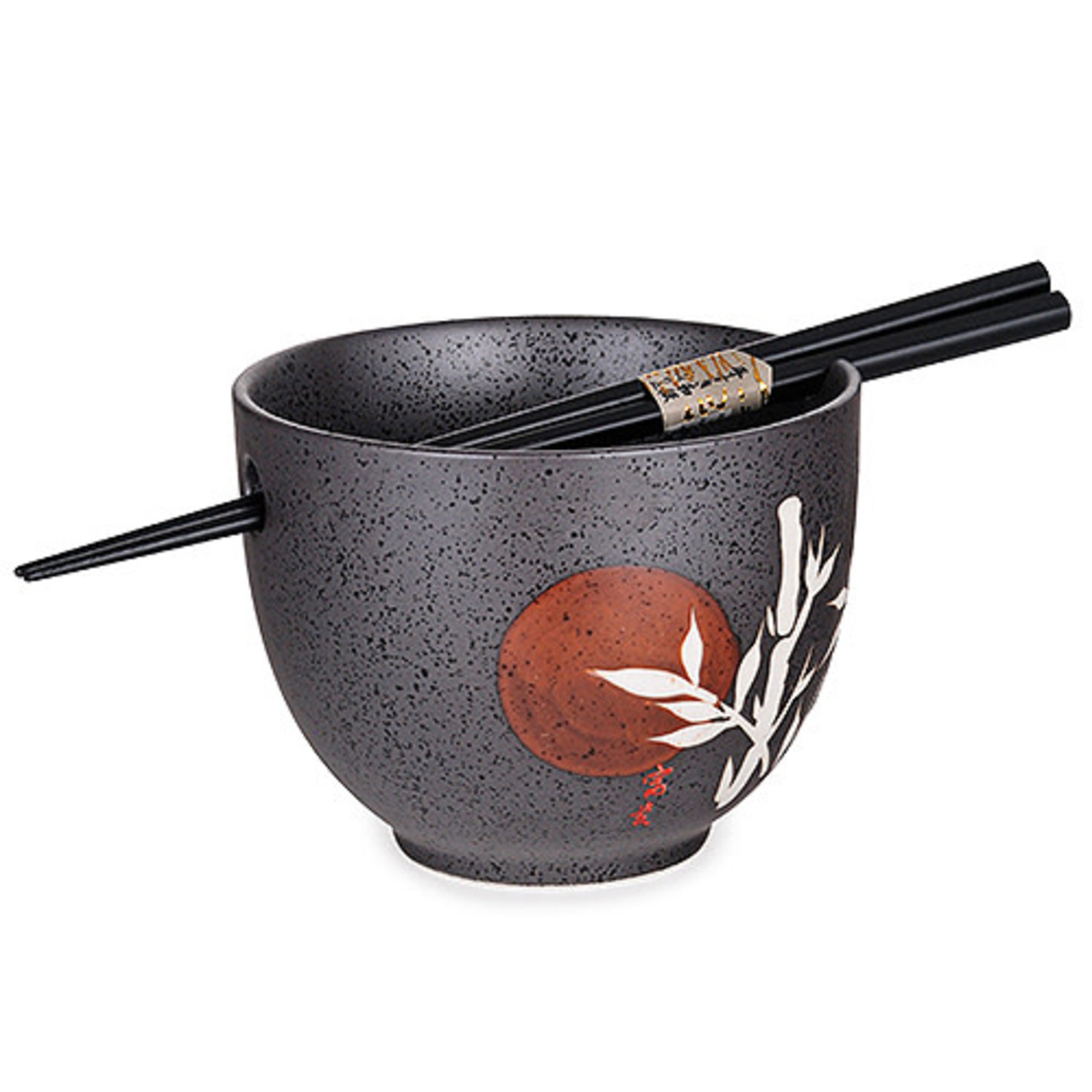 Bowl w/Chopsticks - Moon Bamboo - SBM1-B