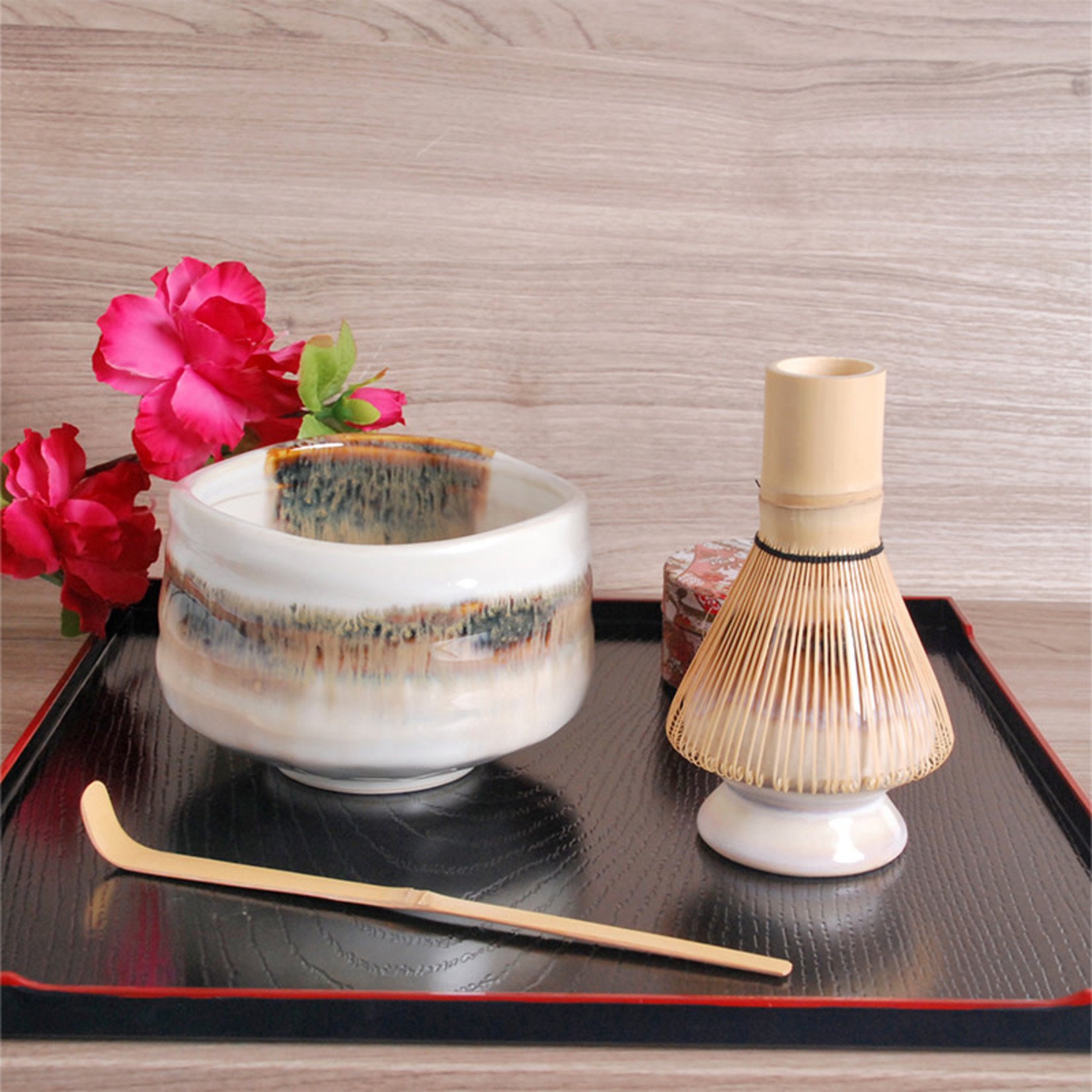 Kagetsu Matcha-wan Set w/scoop, whisk, holder - MAT-G2