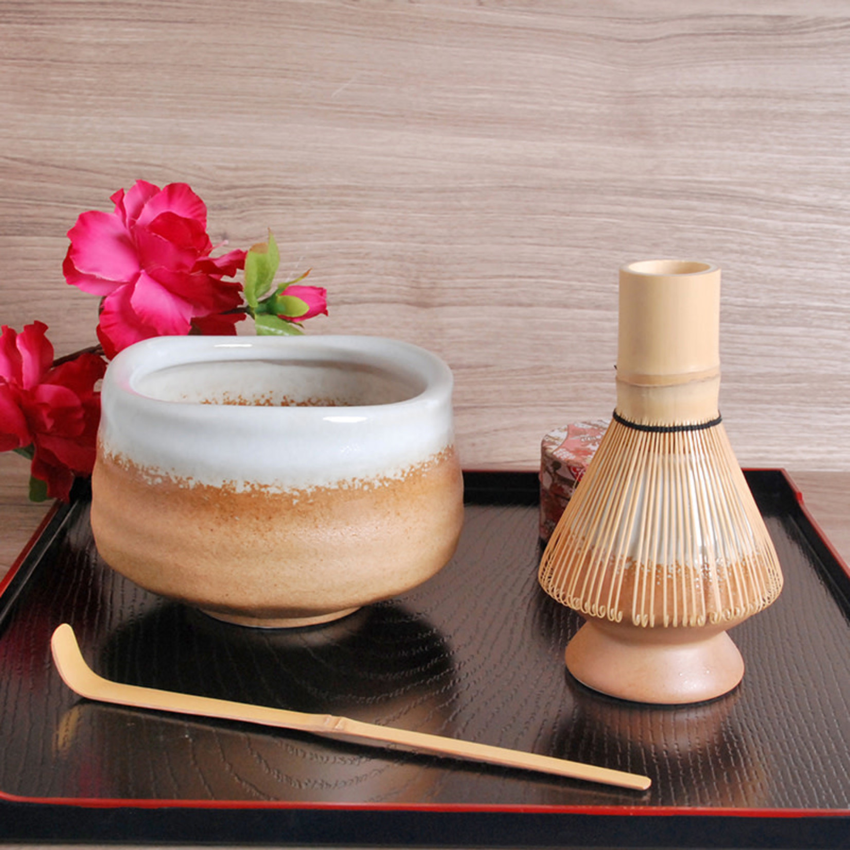 Kagetsu Matcha-wan Set w/scoop, whisk, holder - MAT-G4