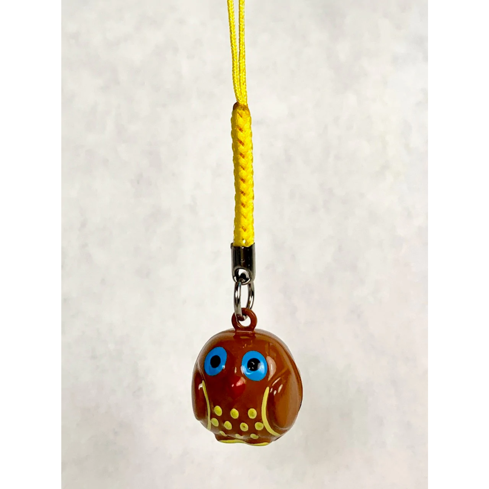 Brass Bell Charm w/strap -  Owl in Color - 70673