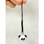 Brass Bell Charm w/strap - Panda Face SM - 70596