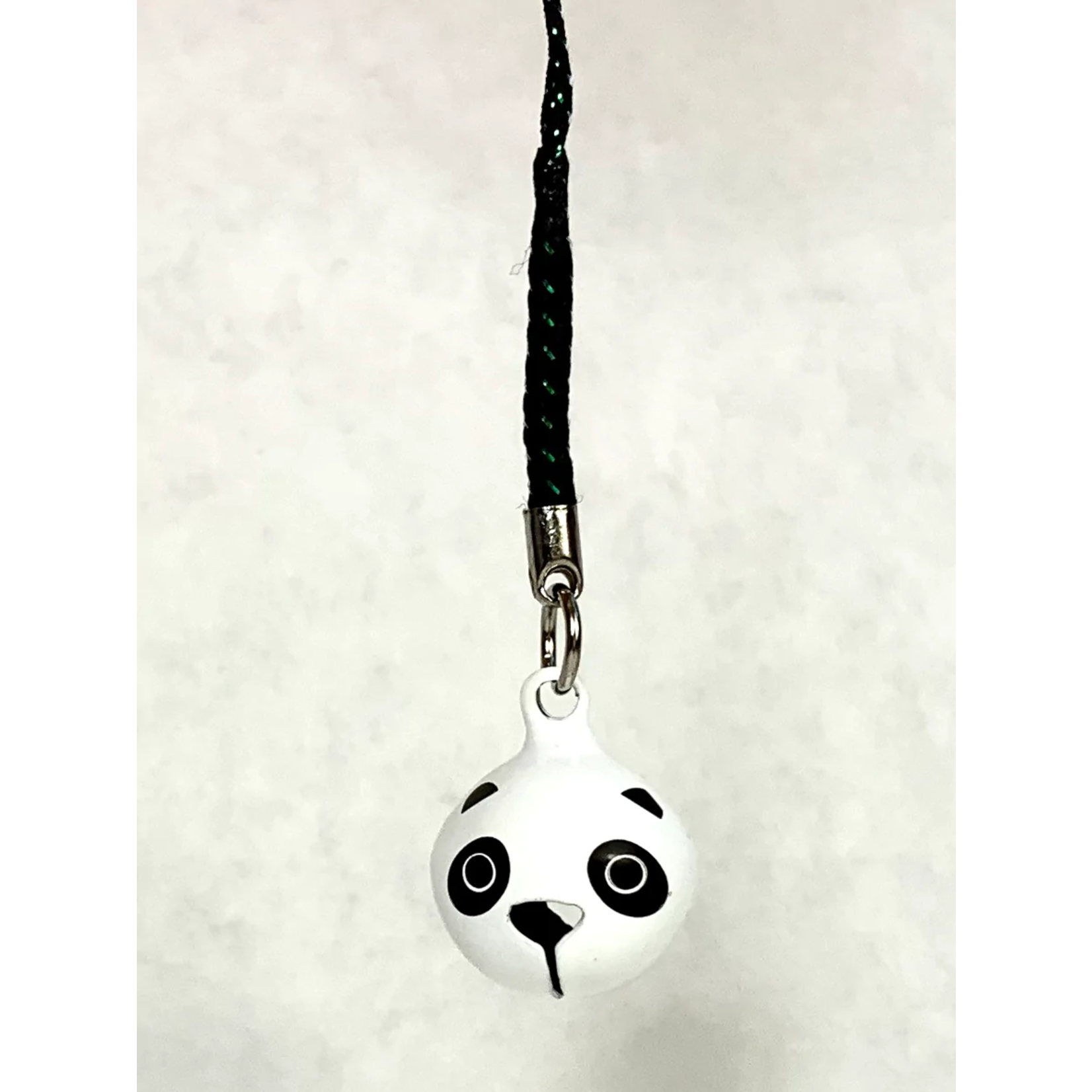 Brass Bell Charm w/strap - Panda Face LG - 70677