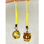 Brass Bell Charm w/strap - Golden Pig - 70602