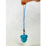 Brass Bell Charm w/strap - Blue Elephant - 70559