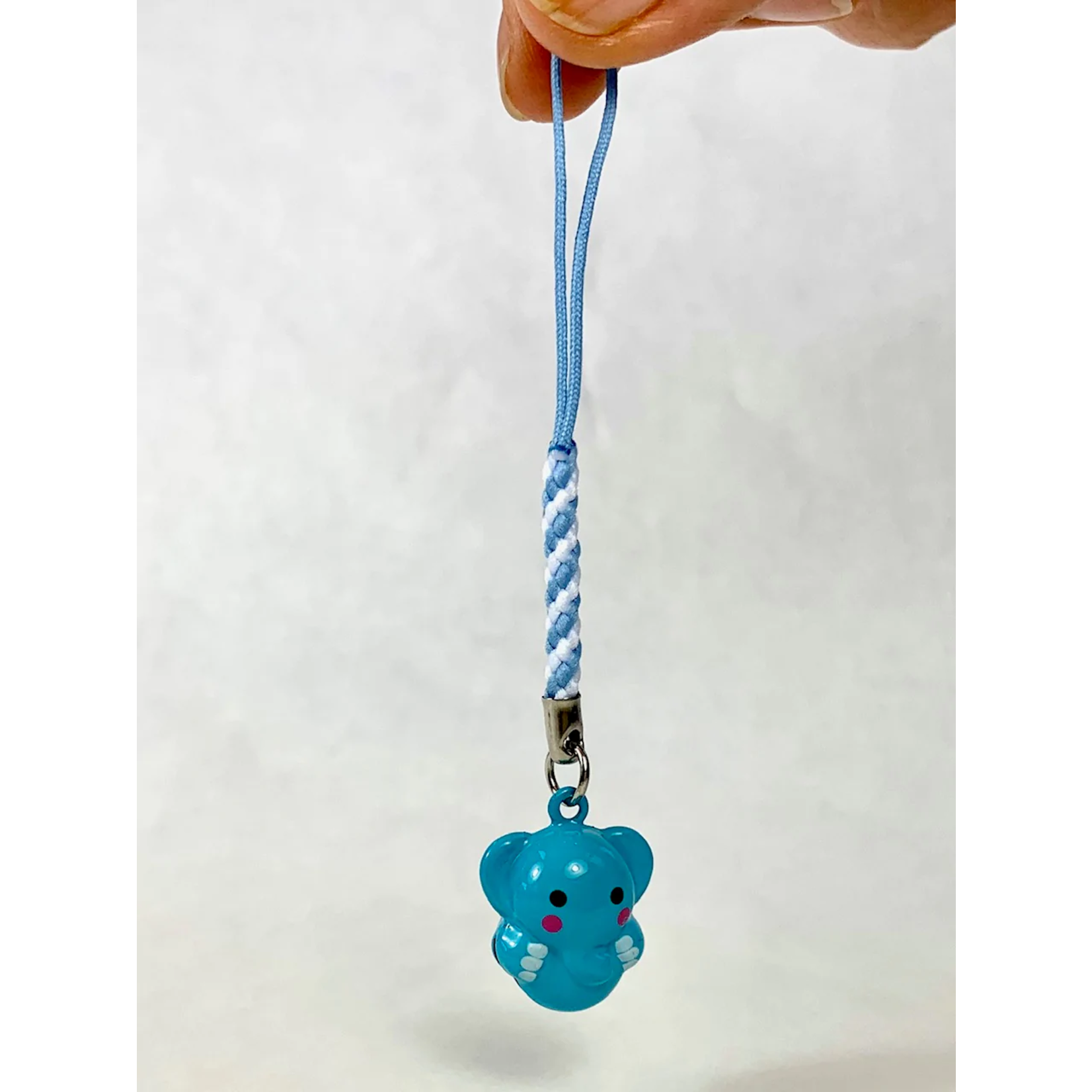 Brass Bell Charm w/strap - Blue Elephant - 70559