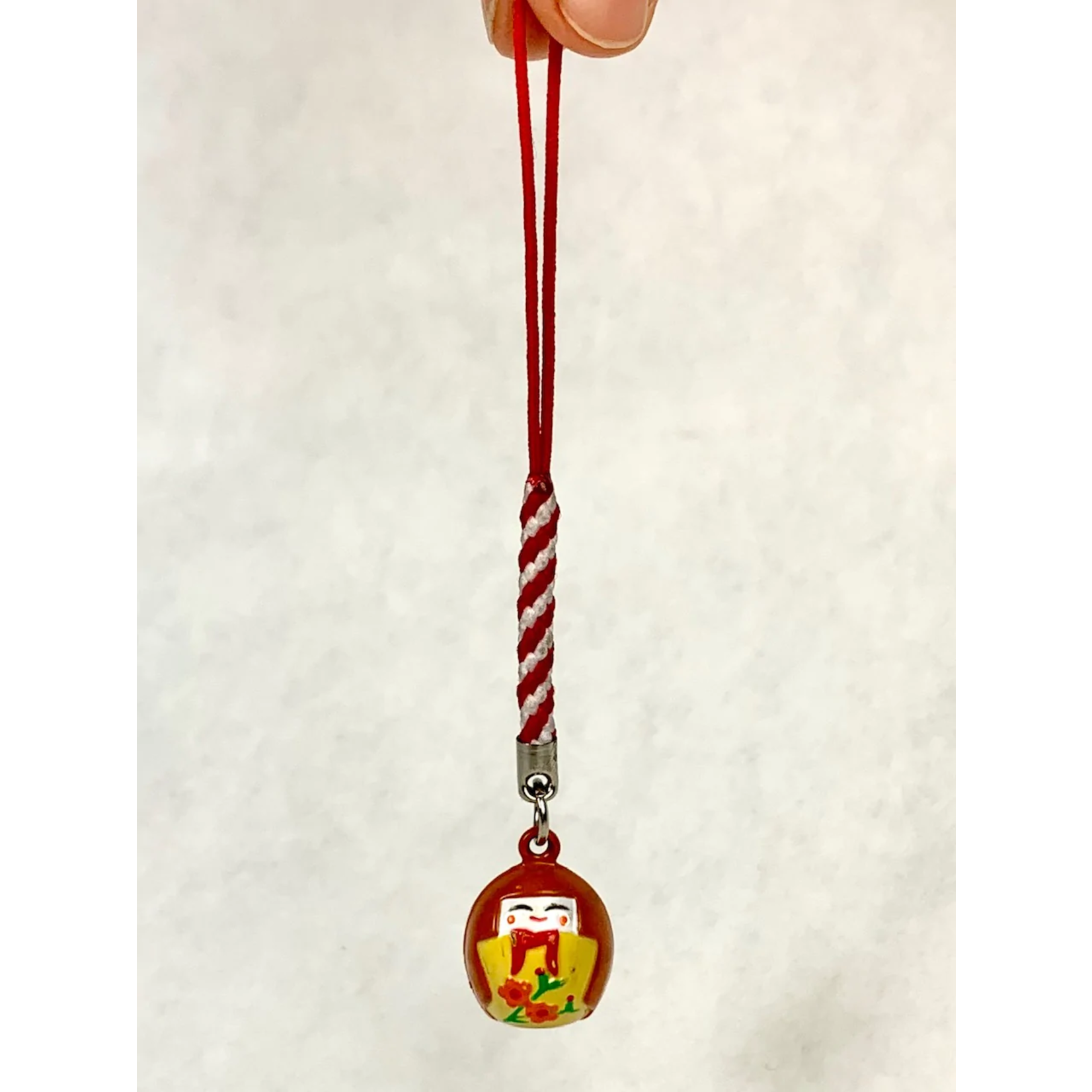 Brass Bell Charm w/strap - Kimono Doll - 70615