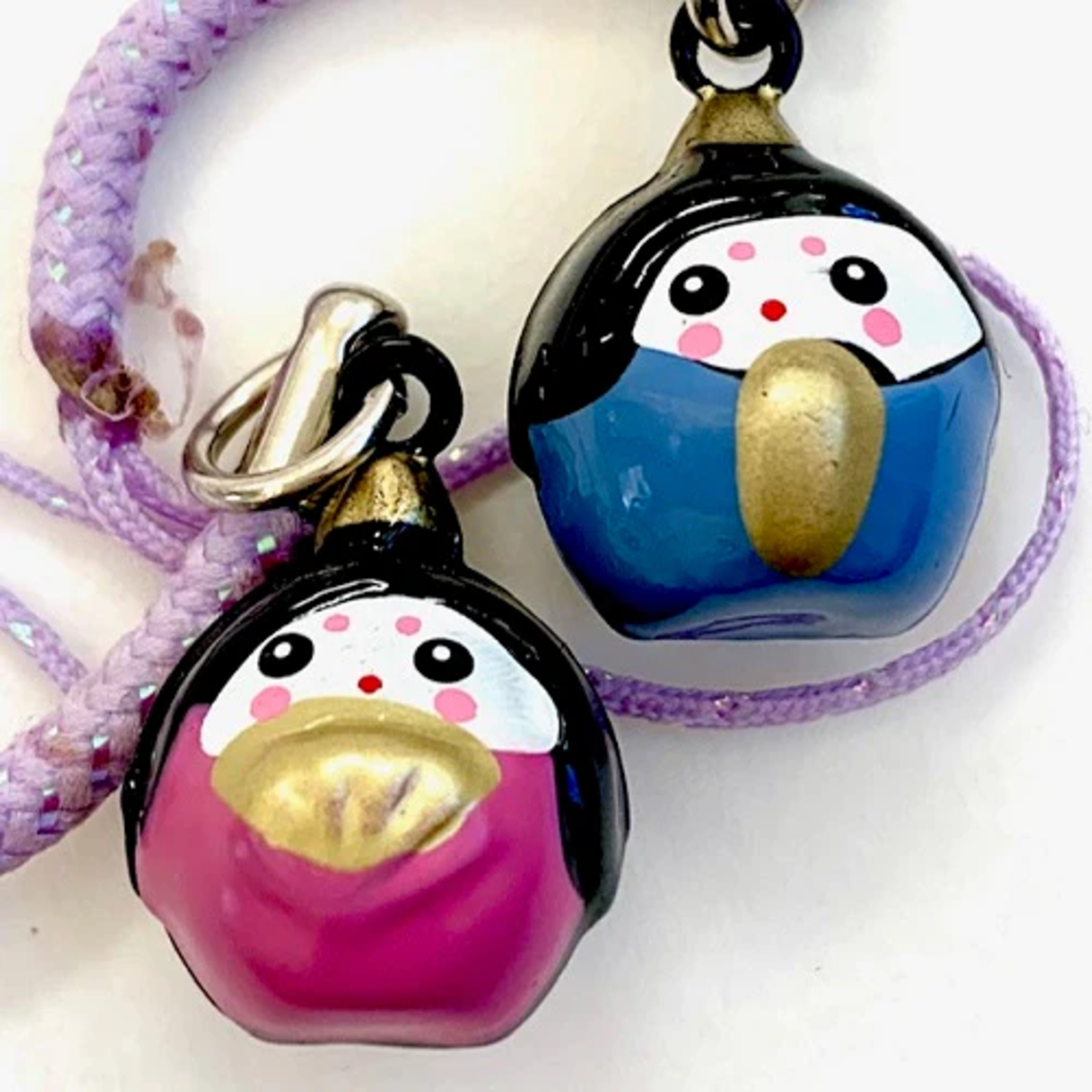 Brass Bell Charm w/strap - Kokeshi Ball - 70671