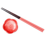 Chopsticks w/Sauce Dish Set - CSD4 (Dark Pink)