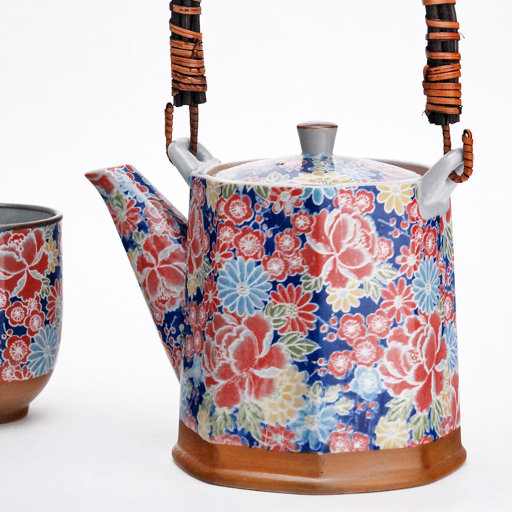 Tea Set 1:2 Pot w/2 cups Shikiyuzen Blue - H2-19-2