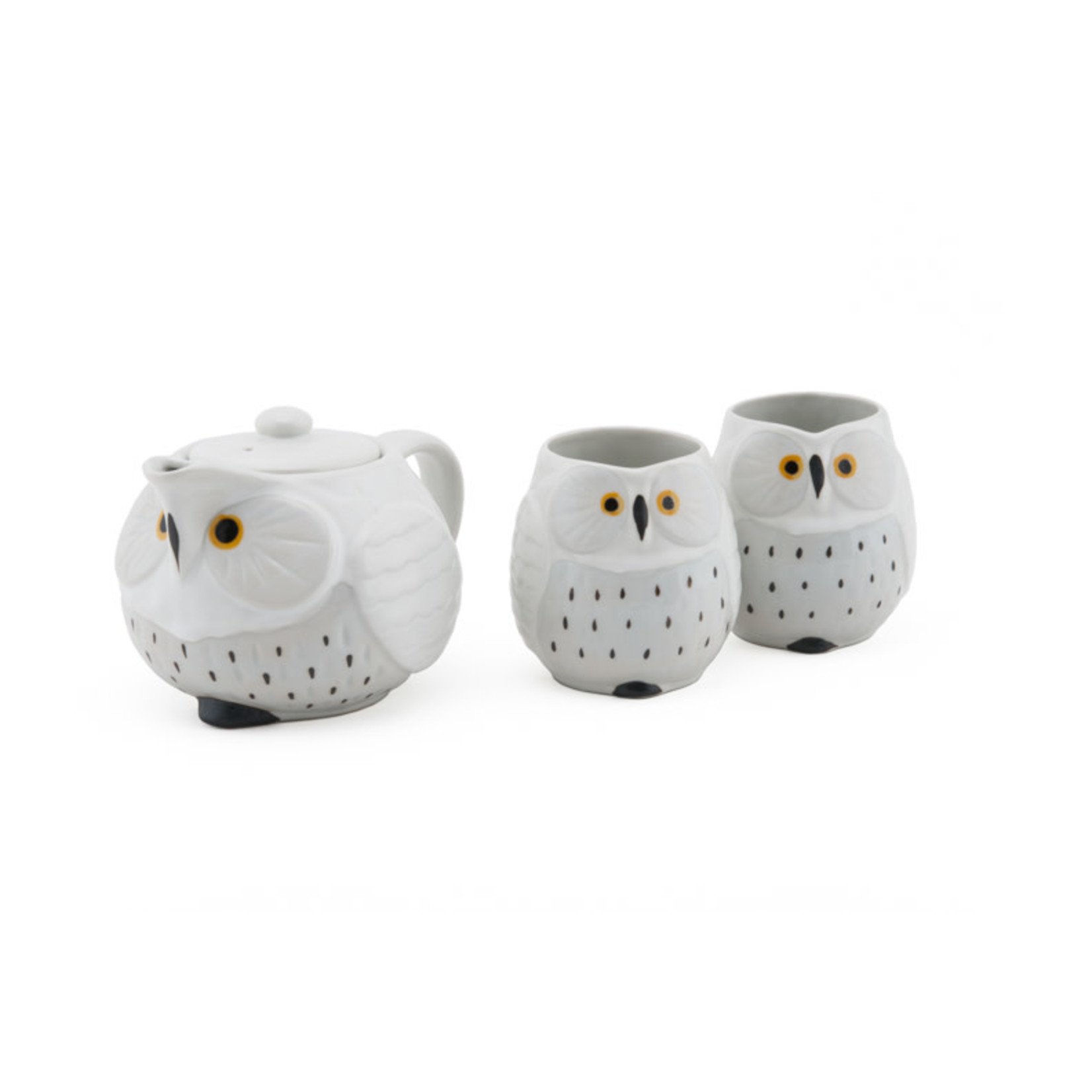 Tea Set 1:2 Pot w/2 cups White Owl - OWC4-W