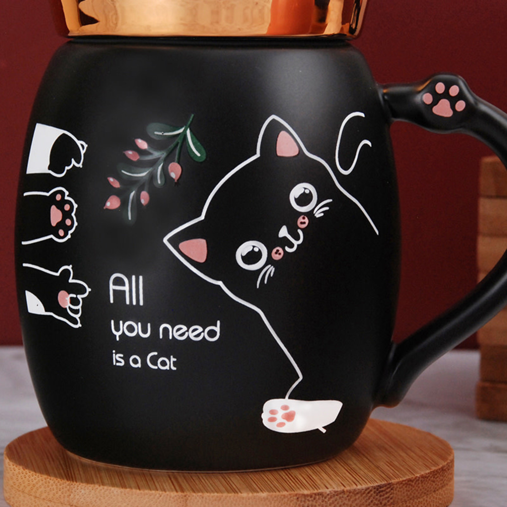 Mug w/Screw Lid - Cat - PC32-2