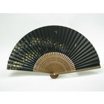 Suehirodo Fan - Hand Made Sensu Folding Fan - Black Nadeshiko