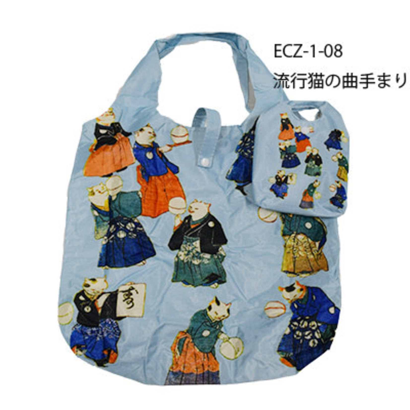 Ecology Shopping Bag "Trendy Cat's Music Temari" ECZ-1-08