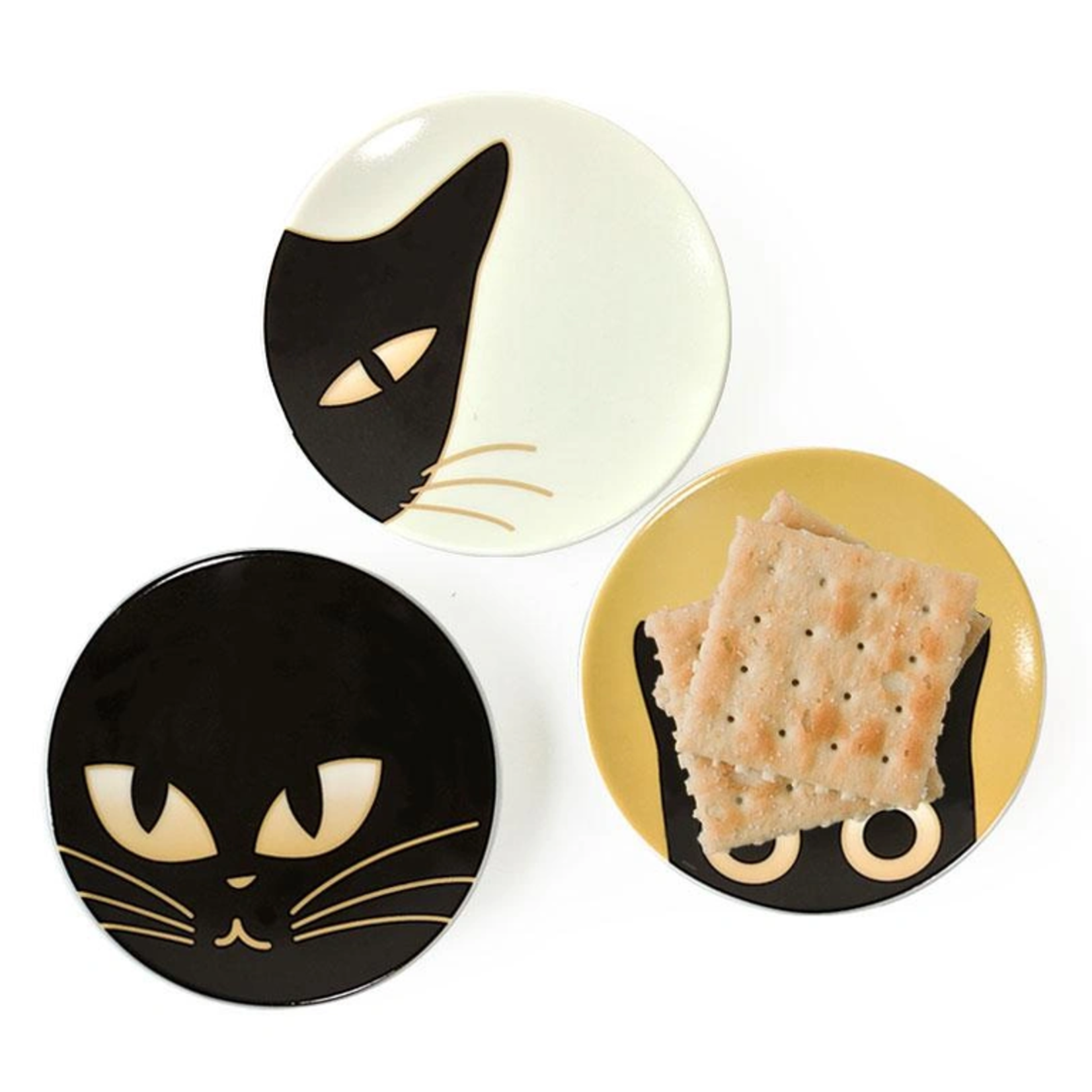 Jewel Japan Plate - Set of 4 Cat Eyes 3.5" Mini Plates - C2400