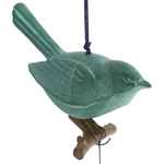 Wind Chime Green Songbird w/Branch - 485-317