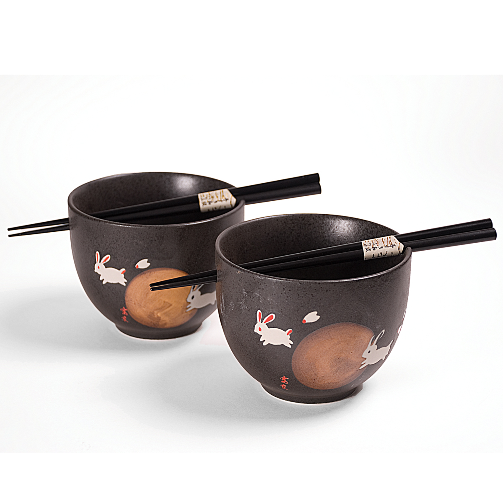 Bowl Set w/Chopsticks 2PC Moon Rabbit - SYBZ100