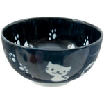 Bowl - Black w/ Cats & Paw Prints 6.25" - SP562-C2