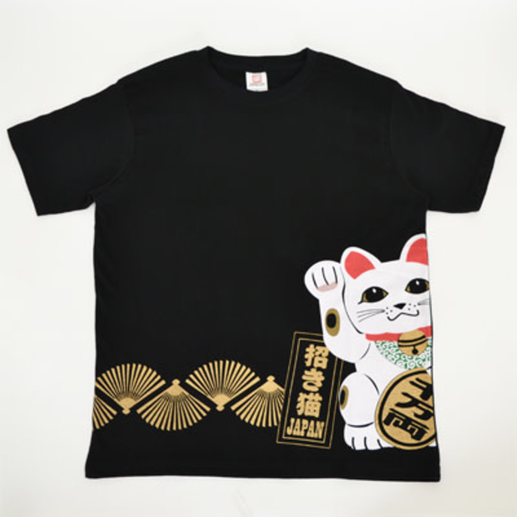 T-Shirt - Maneki Neko (Black) - W4-1111