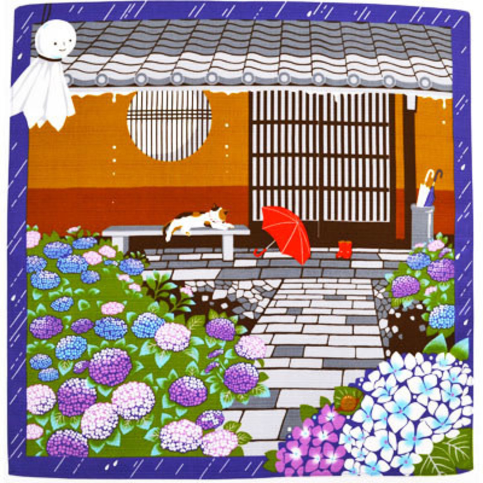 Furoshiki - Small, "Mike's Shelter from the Rain (June)" - W438-054006