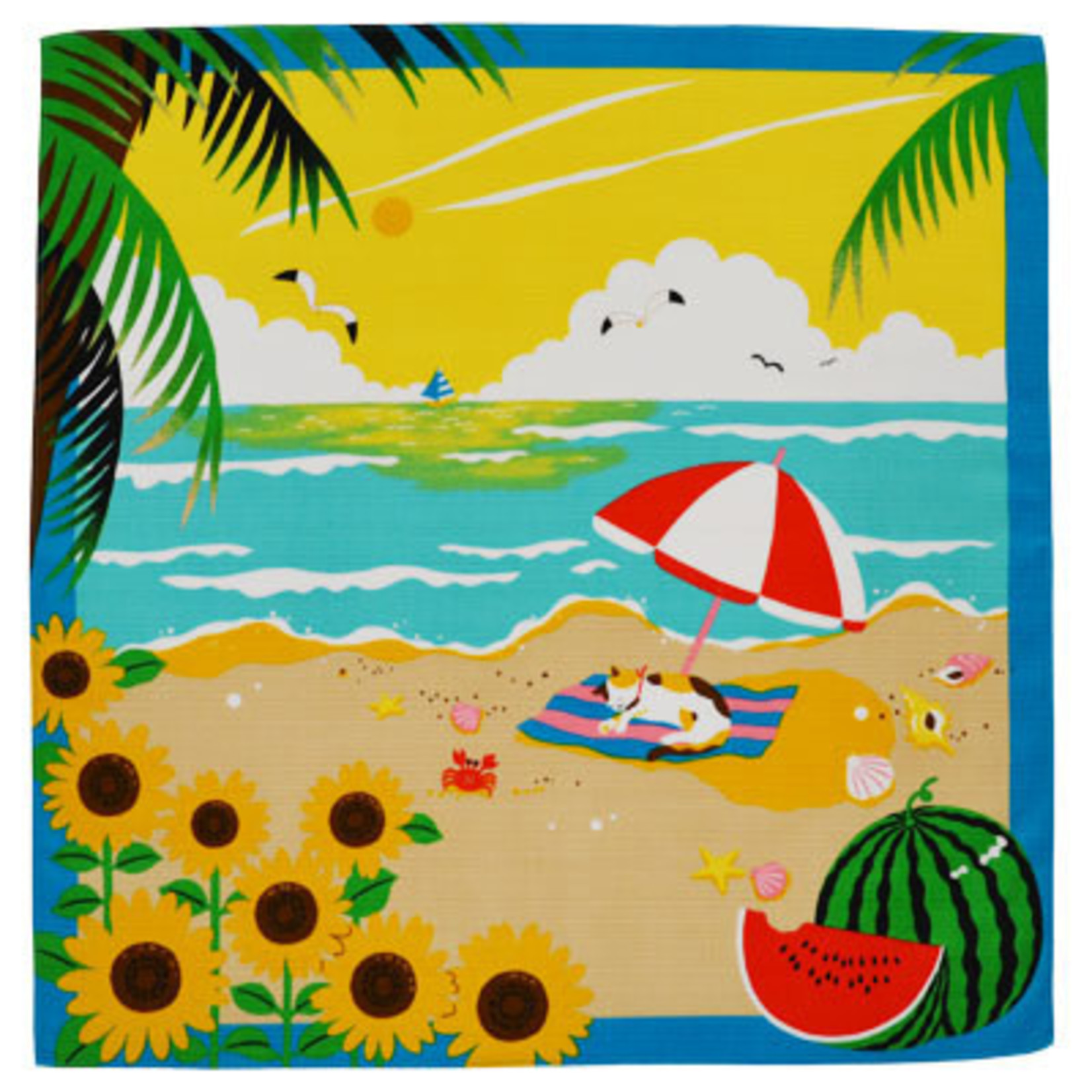 Sanyo Furoshiki - Small, "Mike's Summer Vacation (August)" - W438-054008