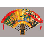 Fan - Gold Auspicious Japanese Traditional Pattern - 710