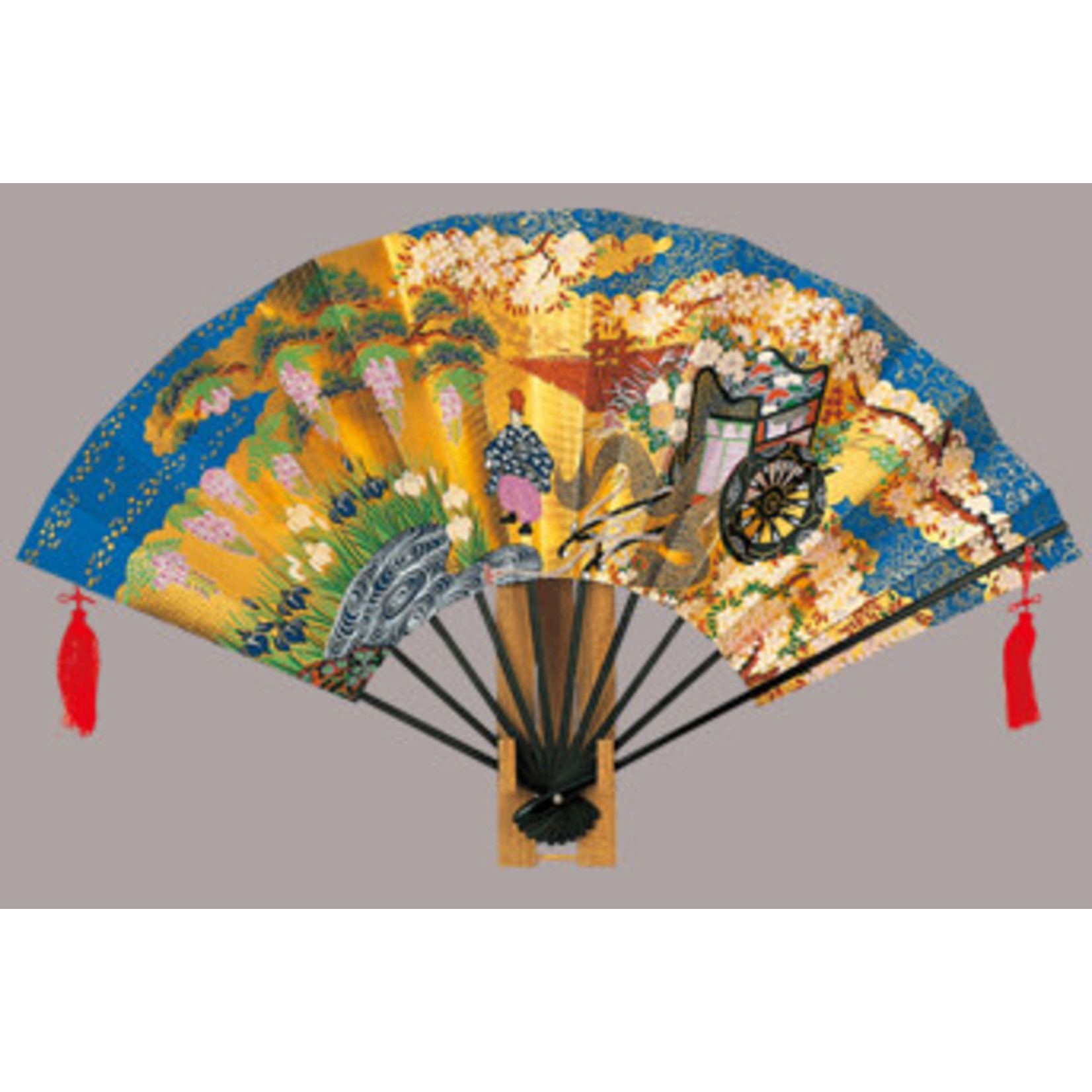 Fan - Gold Auspicious Japanese Traditional Pattern - 712