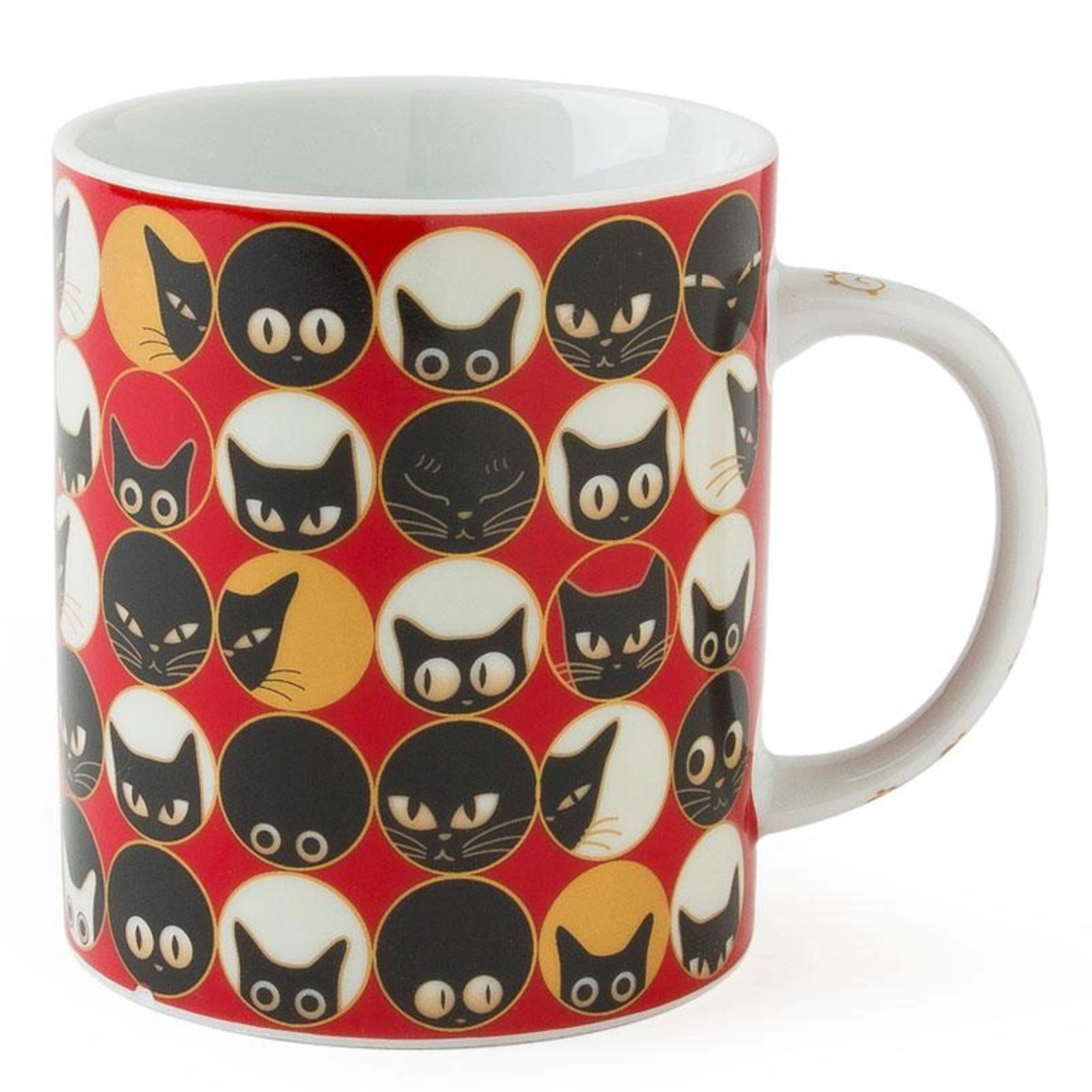 Jewel Japan Mug - Cat Eyes 8 oz. - Red C2502B