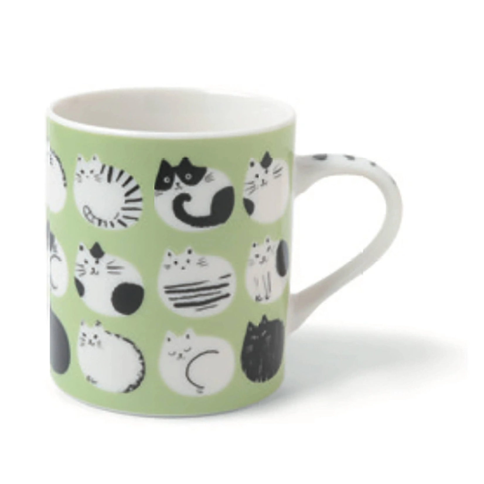 Jewel Japan Mug - Cozy Cats 8 oz. - Green C5180B