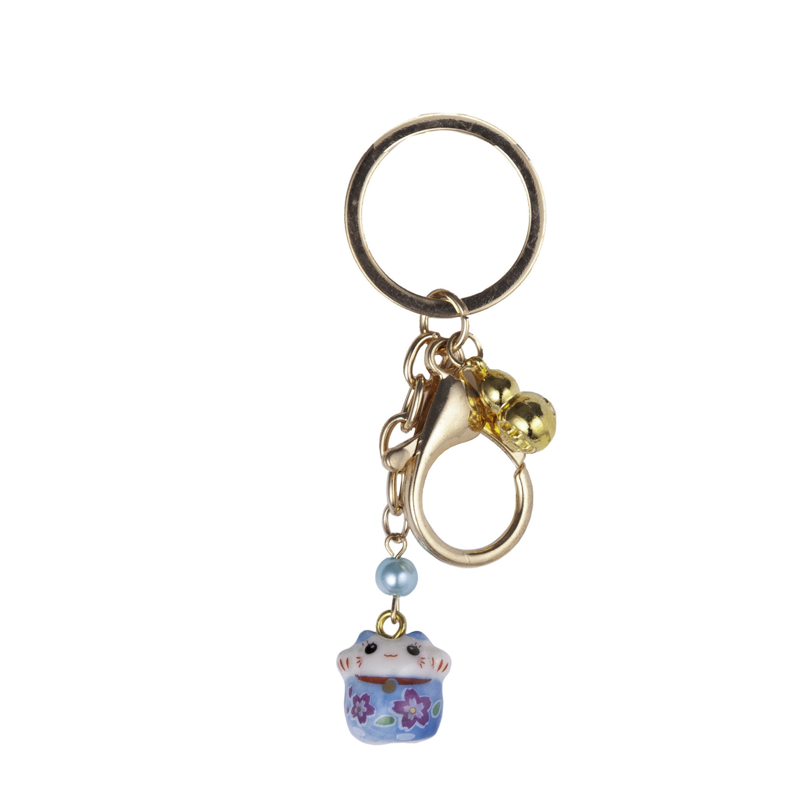 Lucky Cat Keyring 3.25" Blue - JFC2-B