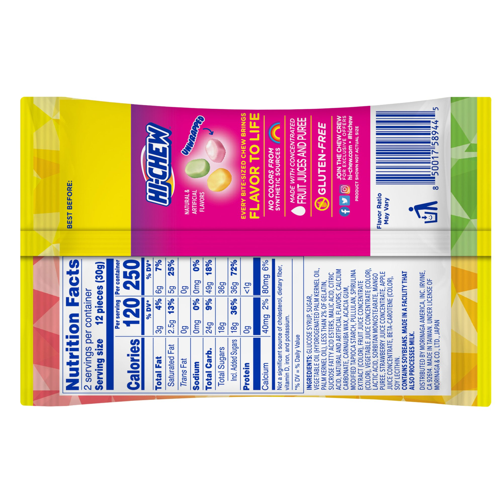 Morinaga Hi-Chew Bites Original Mix 2.12oz bag