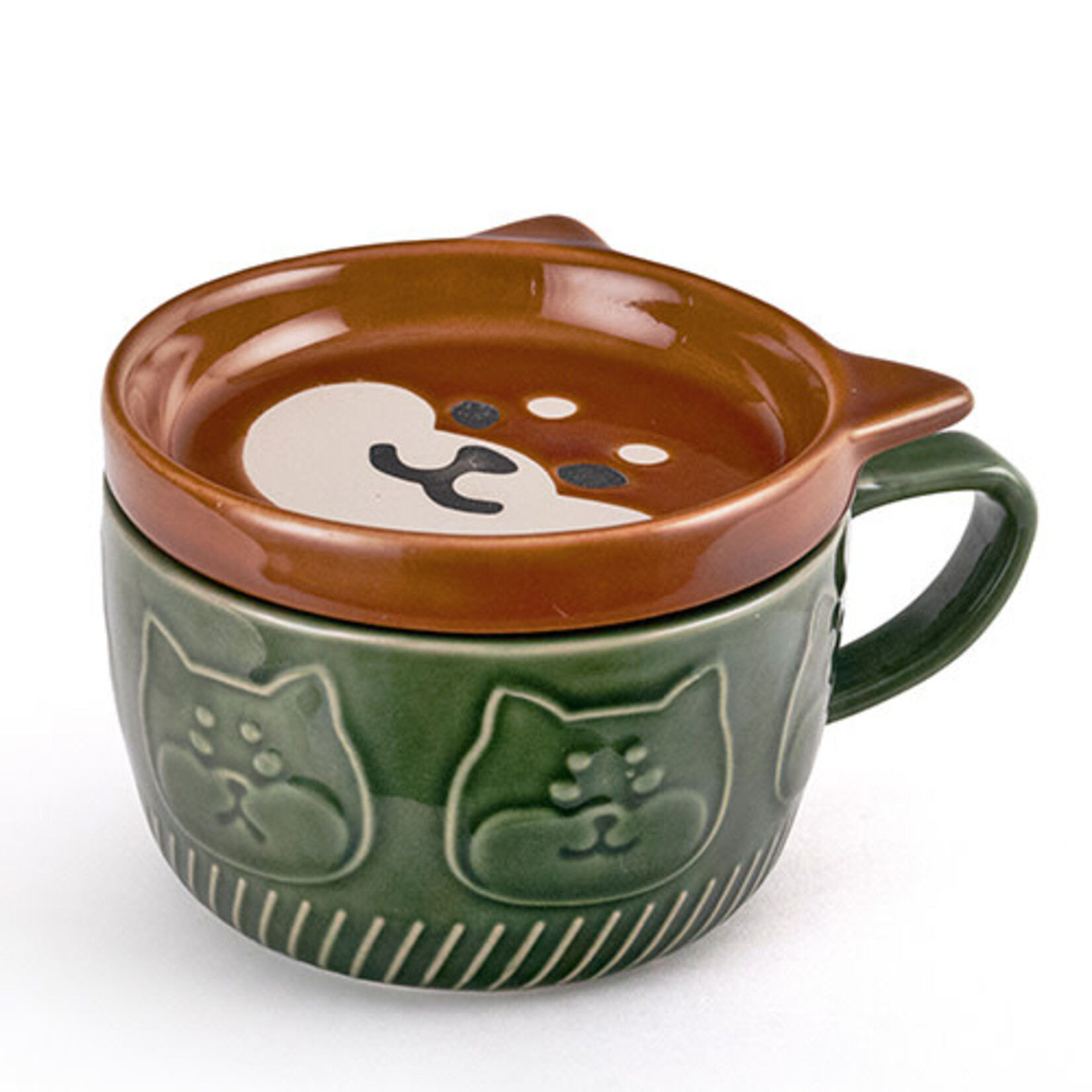 Mug w/Lid - Shiba Green/Brown - PC44-1
