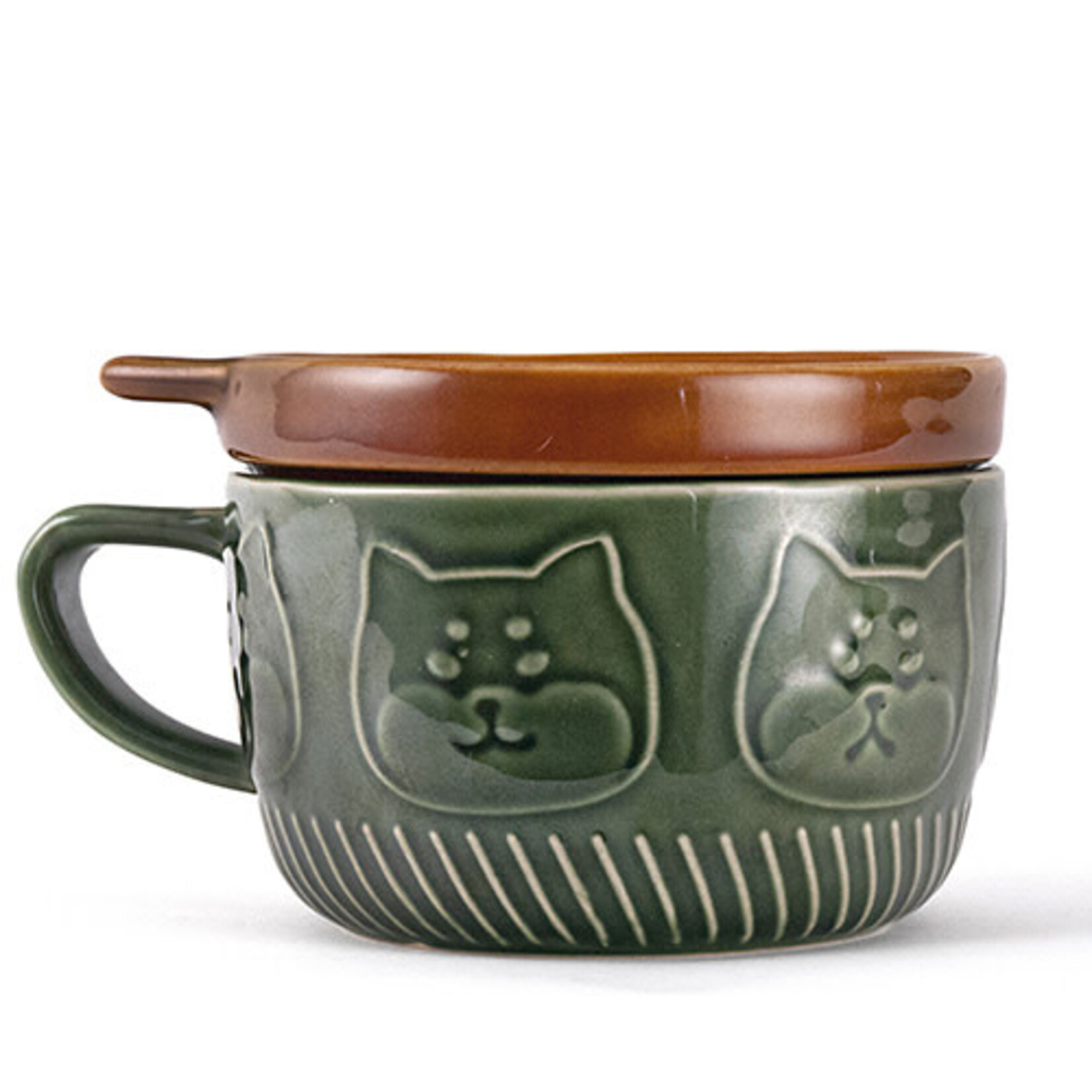 Mug w/Lid - Shiba Green/Brown - PC44-1